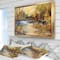 Designart - Stream in Forest Oil Painting - Landscape Painting Framed Canvas Print